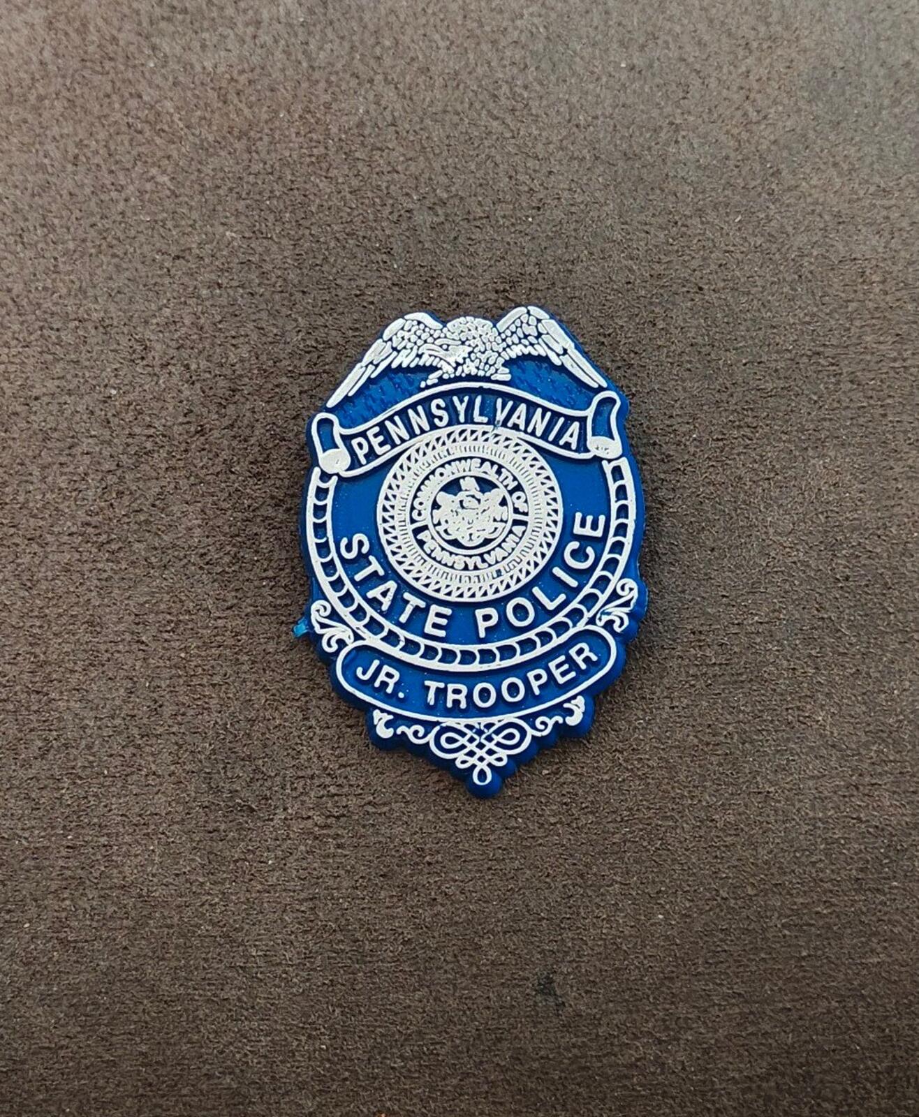 1980s/90s Rare & HTF Plastic Blue & White Junior Trooper Toy Badge