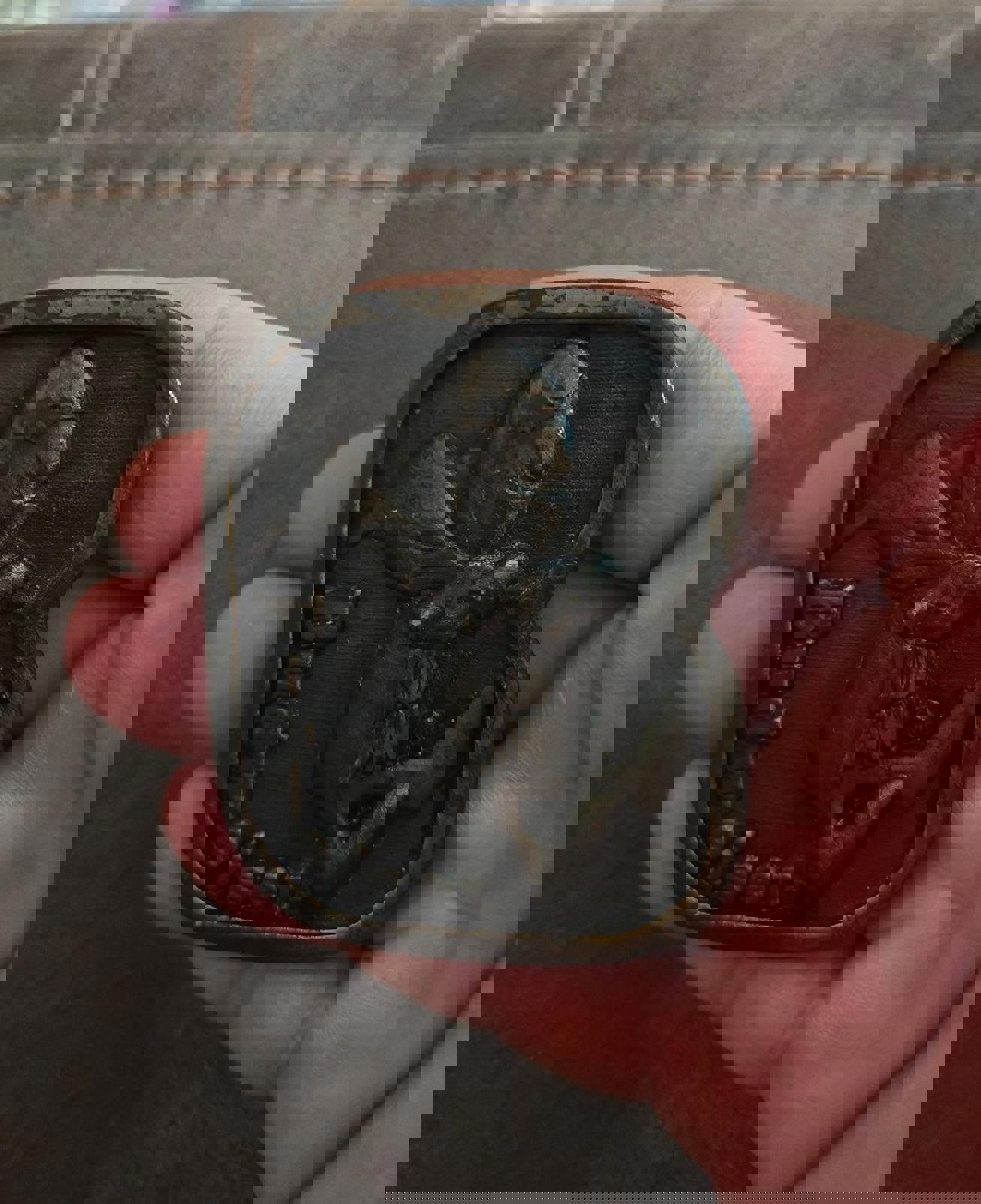 Cool Vintage 1976 Budweiser Original Budman Brass Belt Buckle.