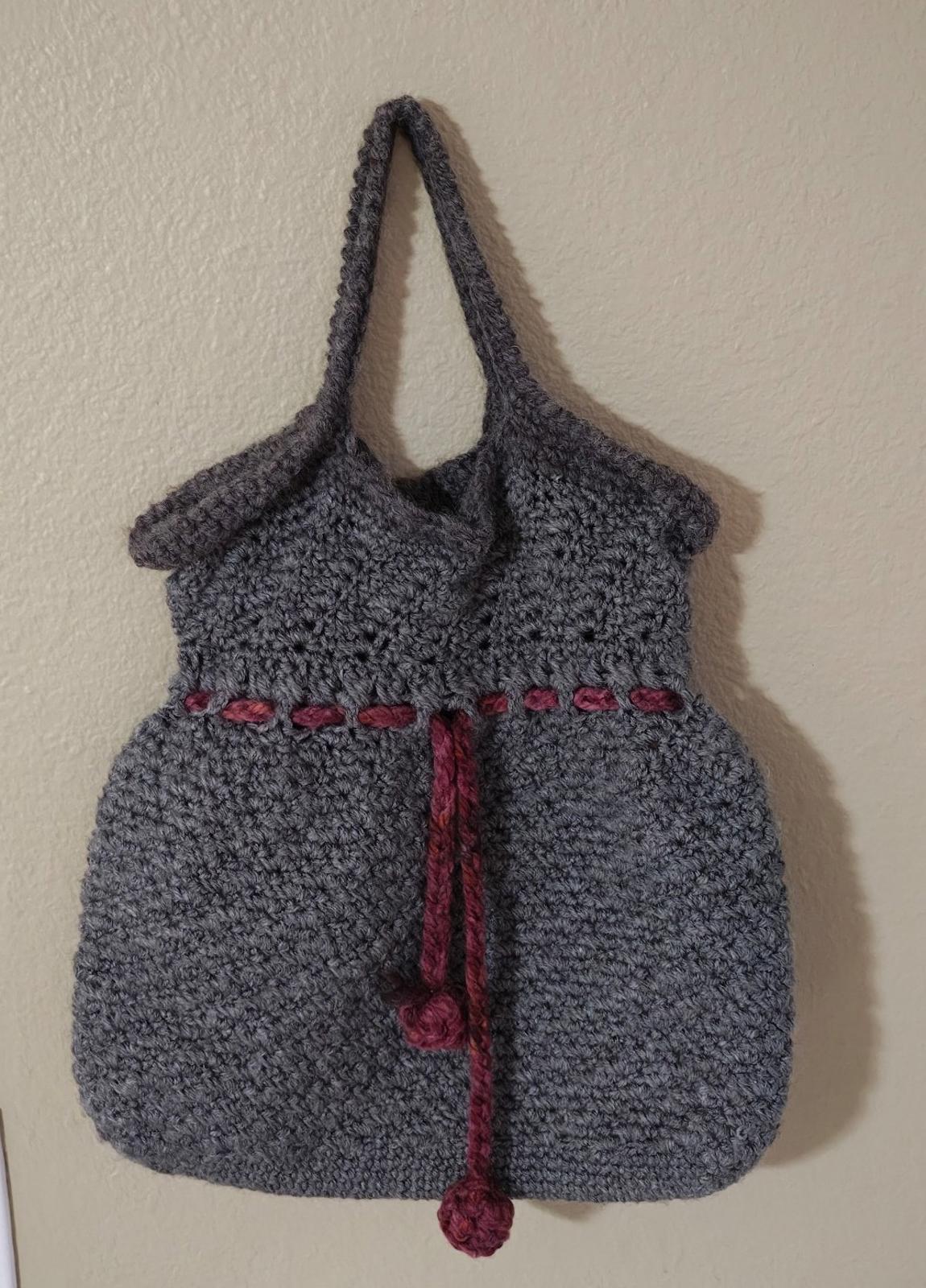 Handmade Crocheted Grey Handbag/Bag