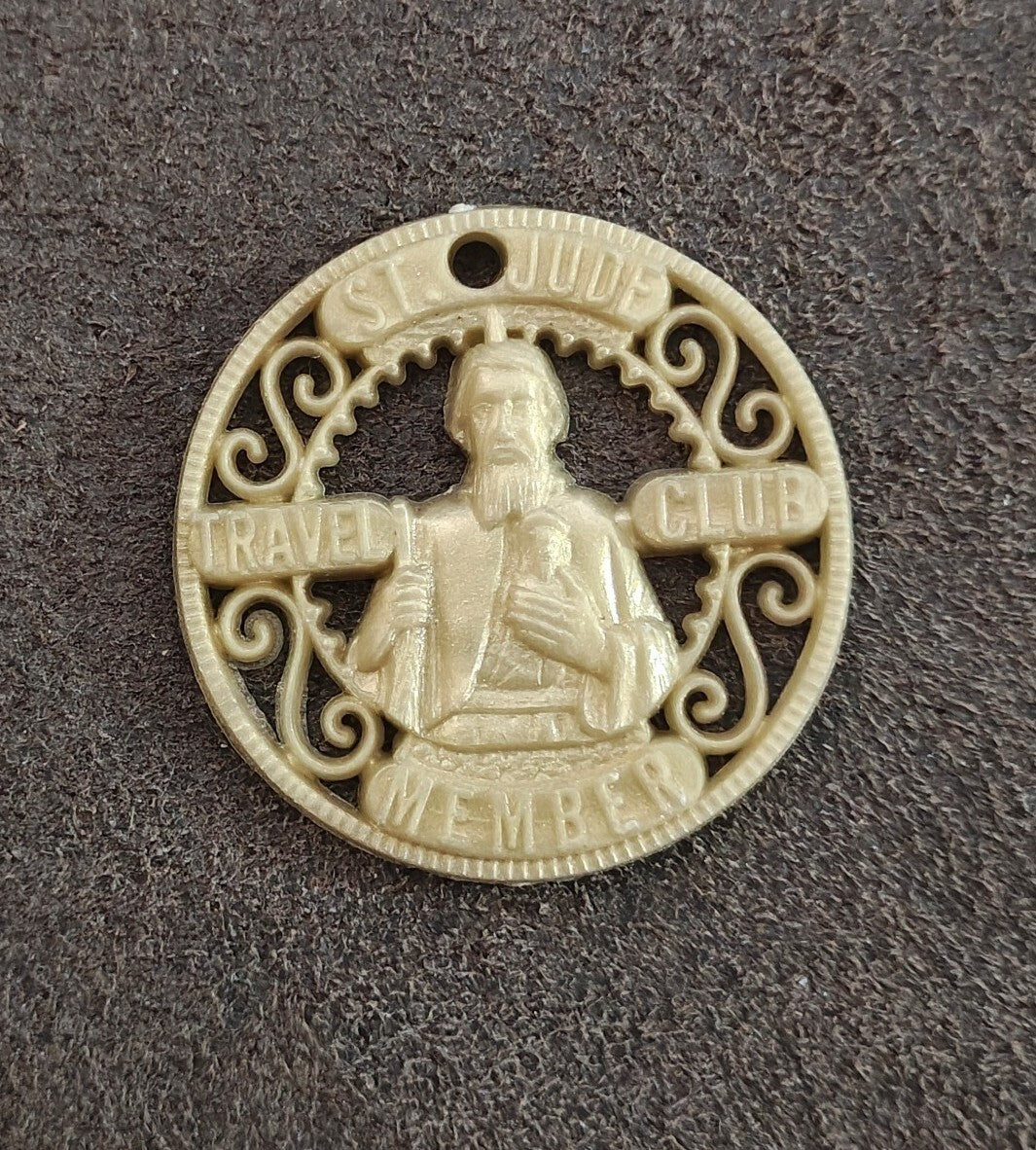 1970s Gold Colored Plastic St. Jude Travel Club Member Medallion
