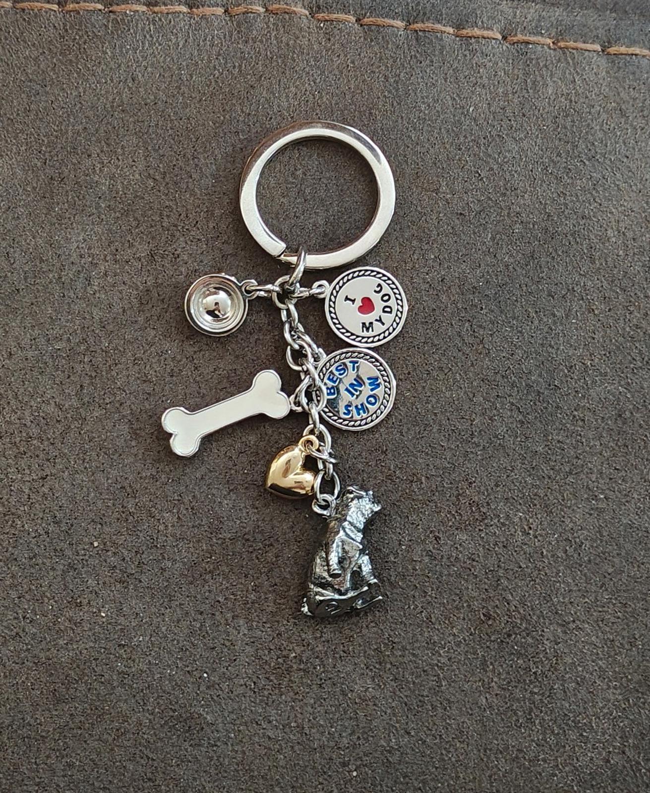1990s Vintage I Love My Dog Purse Charm Keyring