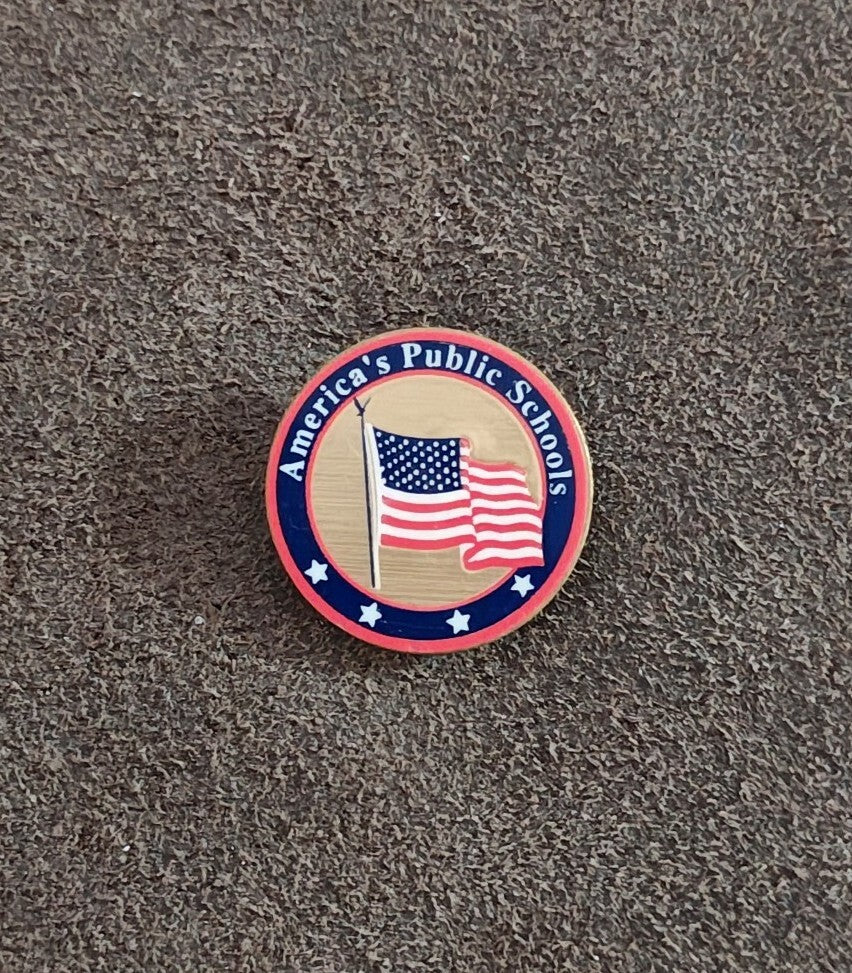 1980s America's Public Schools" Gold Tone Enamel Pin