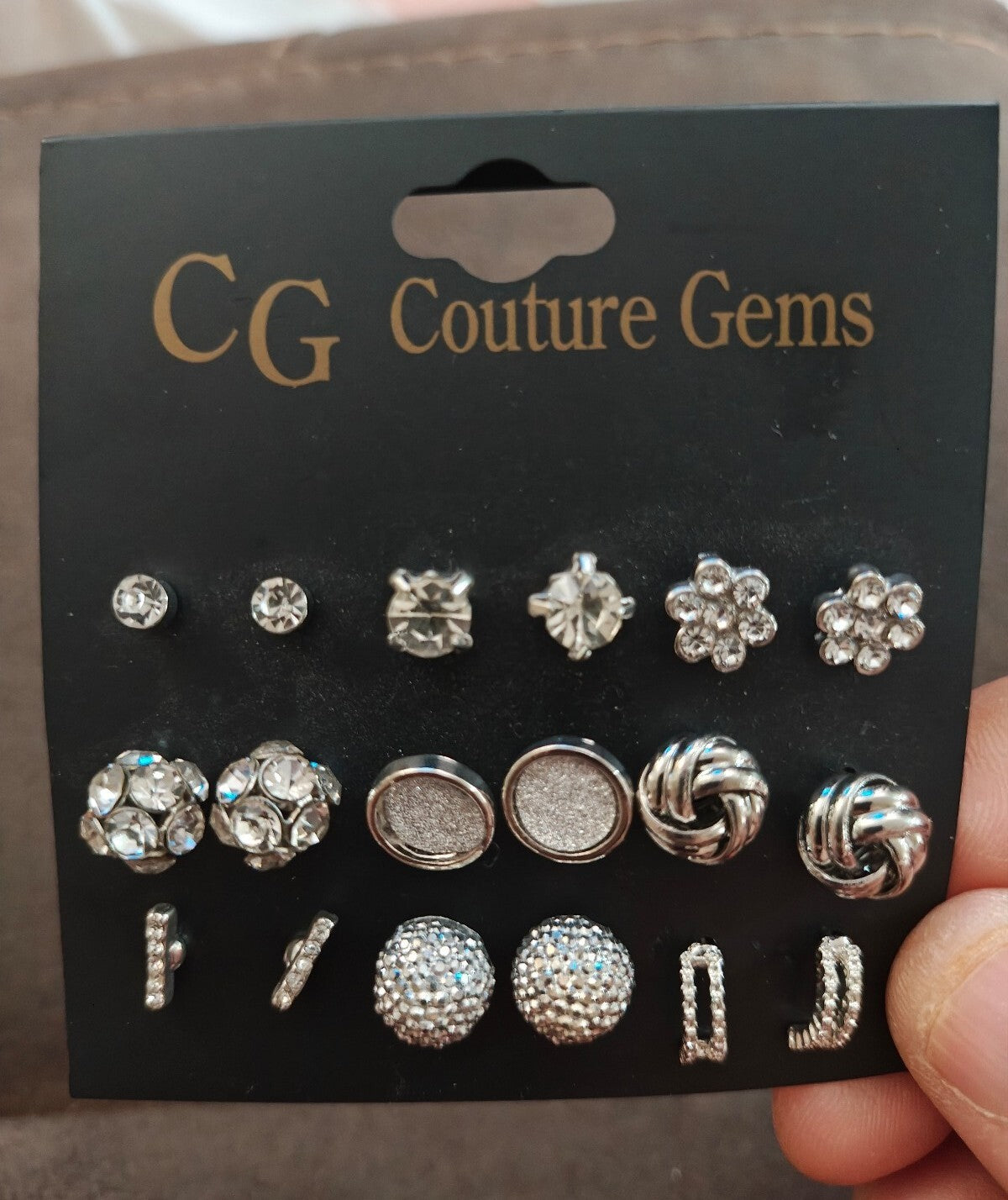 CG Couture Gems Multi Pair Earrings Set New On Card.