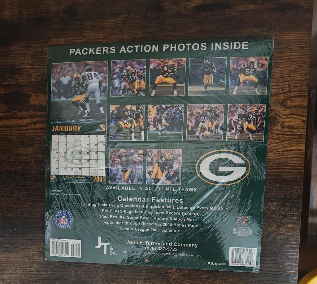 2001 Green Bay Packers 2001 Team Calendar New Sealed