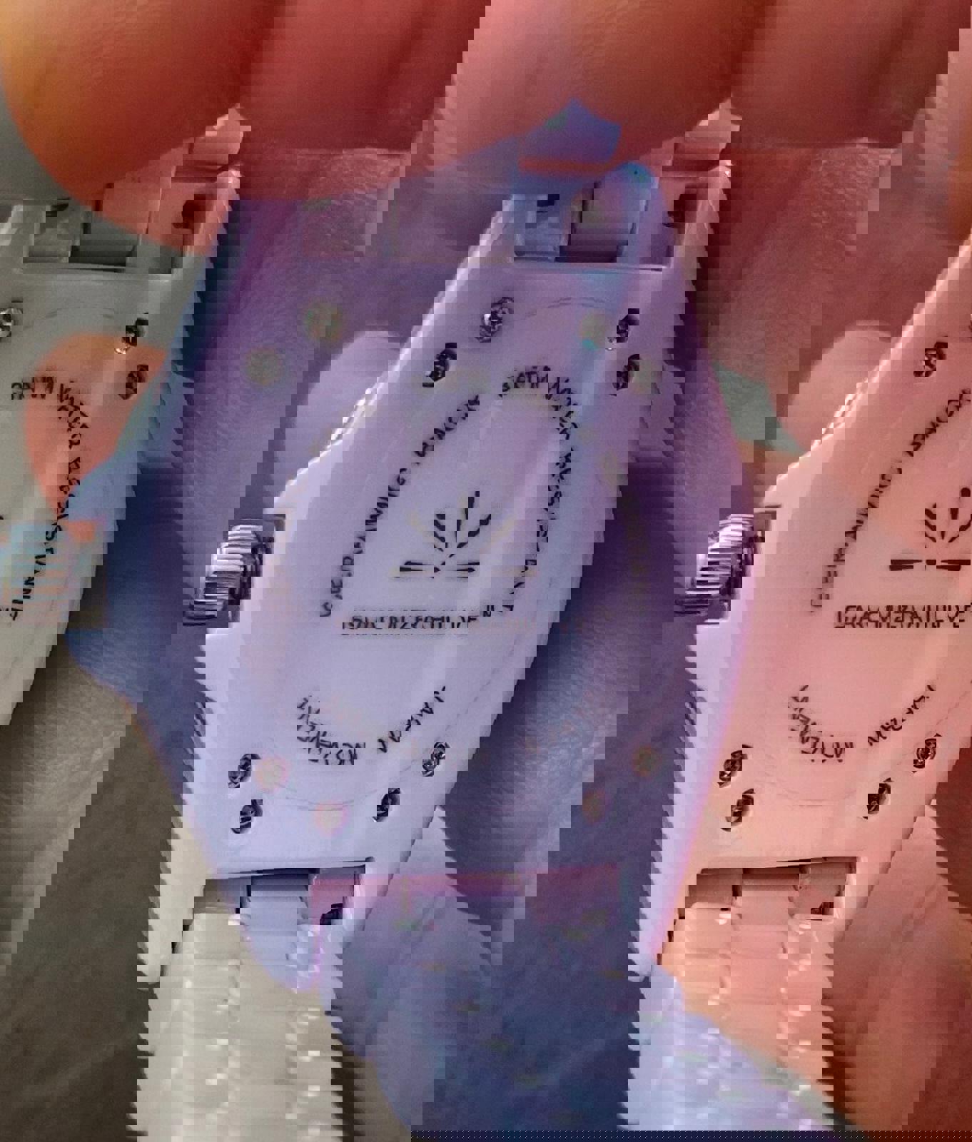 90's Isaac Mizrahi Live! Ceramic Purple Watch With Mother Of Pearl Dial