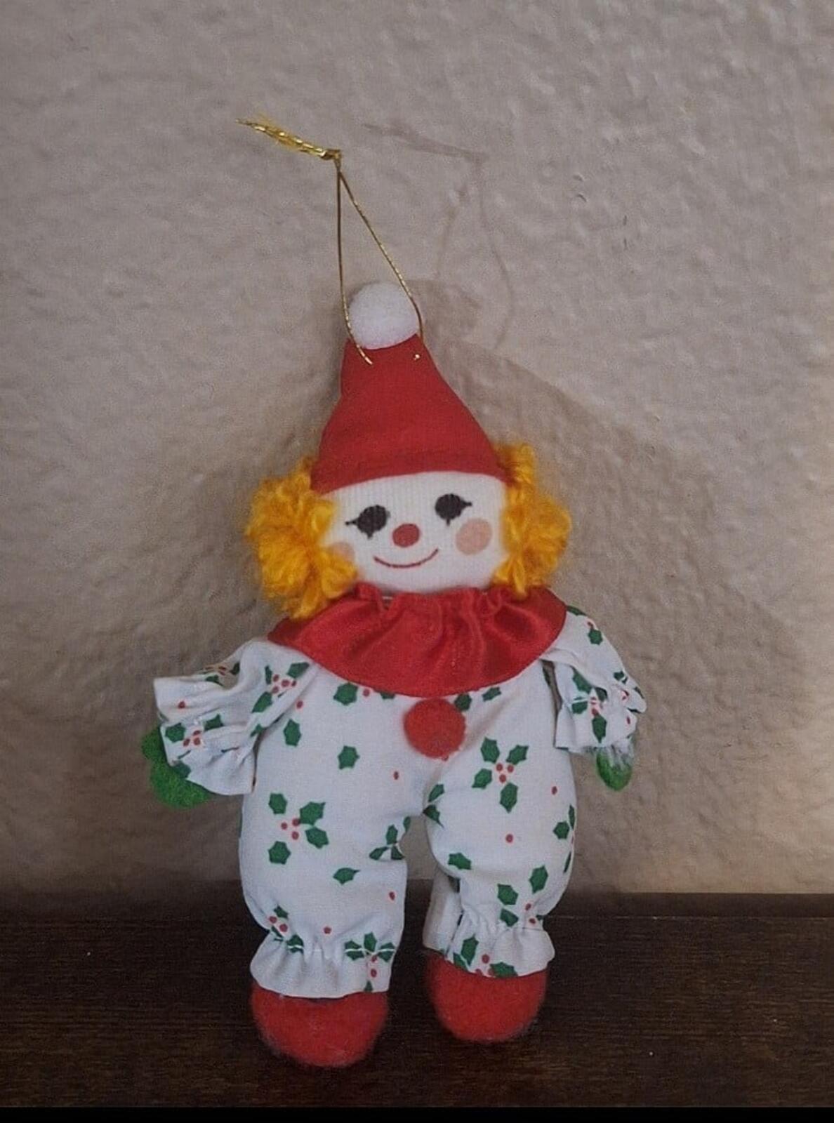 Set Of 1980s Soft Stuffed Circus Clowns/Clowns 4" Ornaments