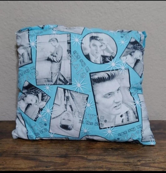 Early 2000s Handmade 1950’s Elvis Small Throw Pillow