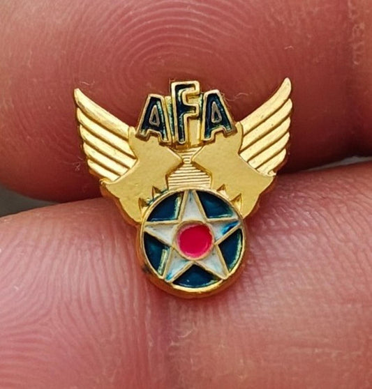 1940s Air Force Association (AFA)  Winged Star Gold Tone Enamel Pin