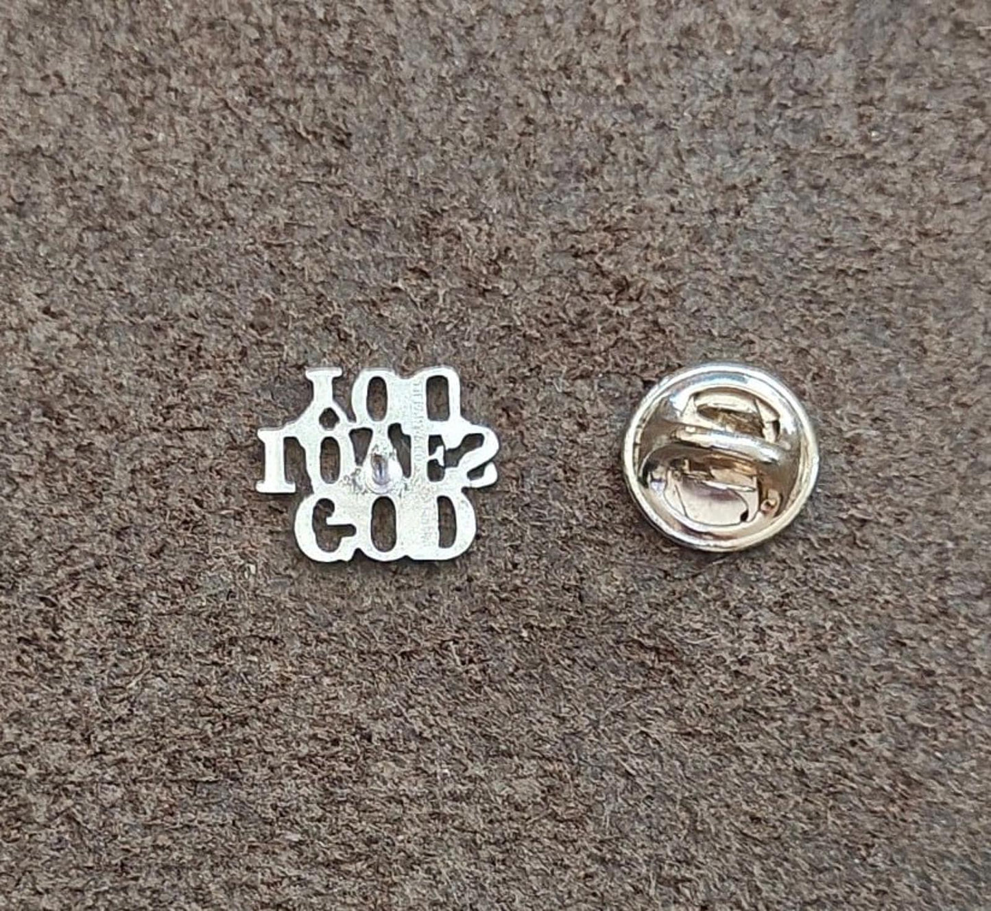 1970s Vintage Sterling Silver Tiffany & Co. "God Loves You" Pin
