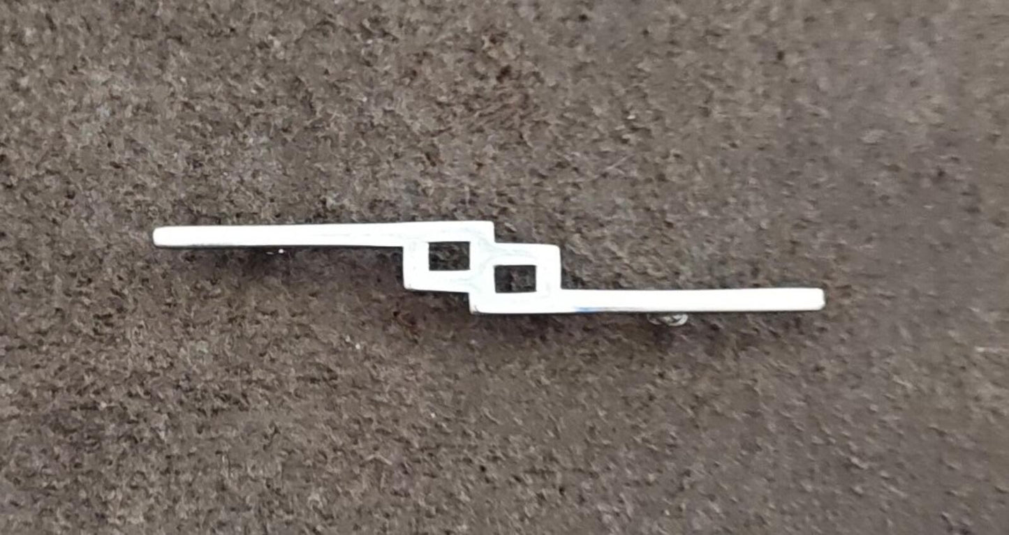 1960s Signed Monet Silver Tone Art Deco Style Geometric Brooch