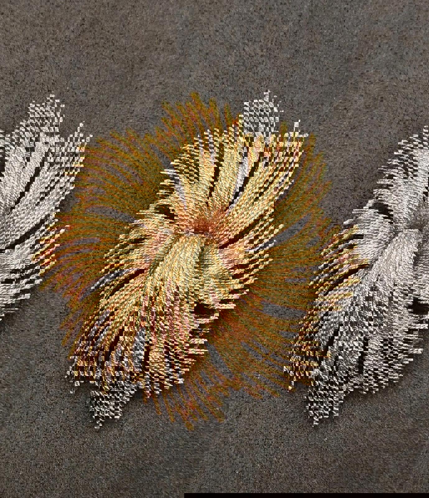 1980's Celebrity NY Gold Tone Starburst Twisted Rope Large Brooch