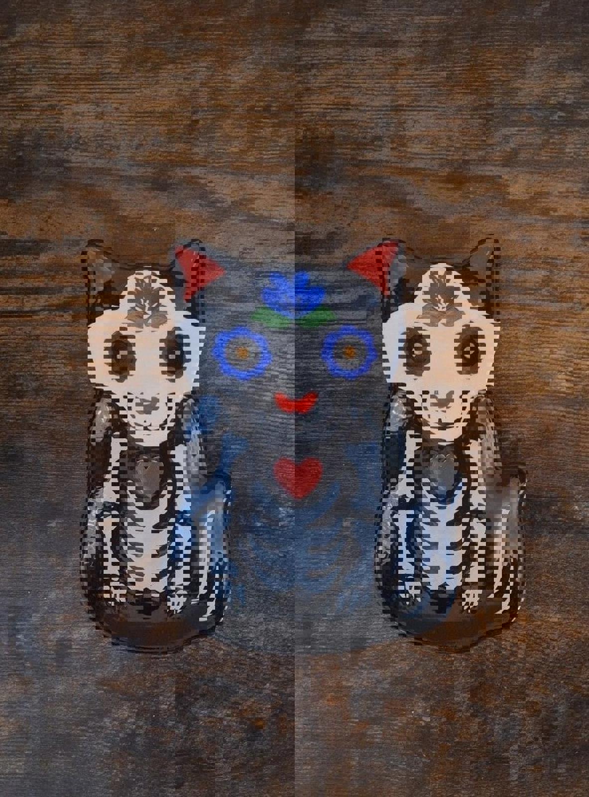 Three 3D Black Sugar Skull Skeleton/Day Of The Dead Trinket Plates