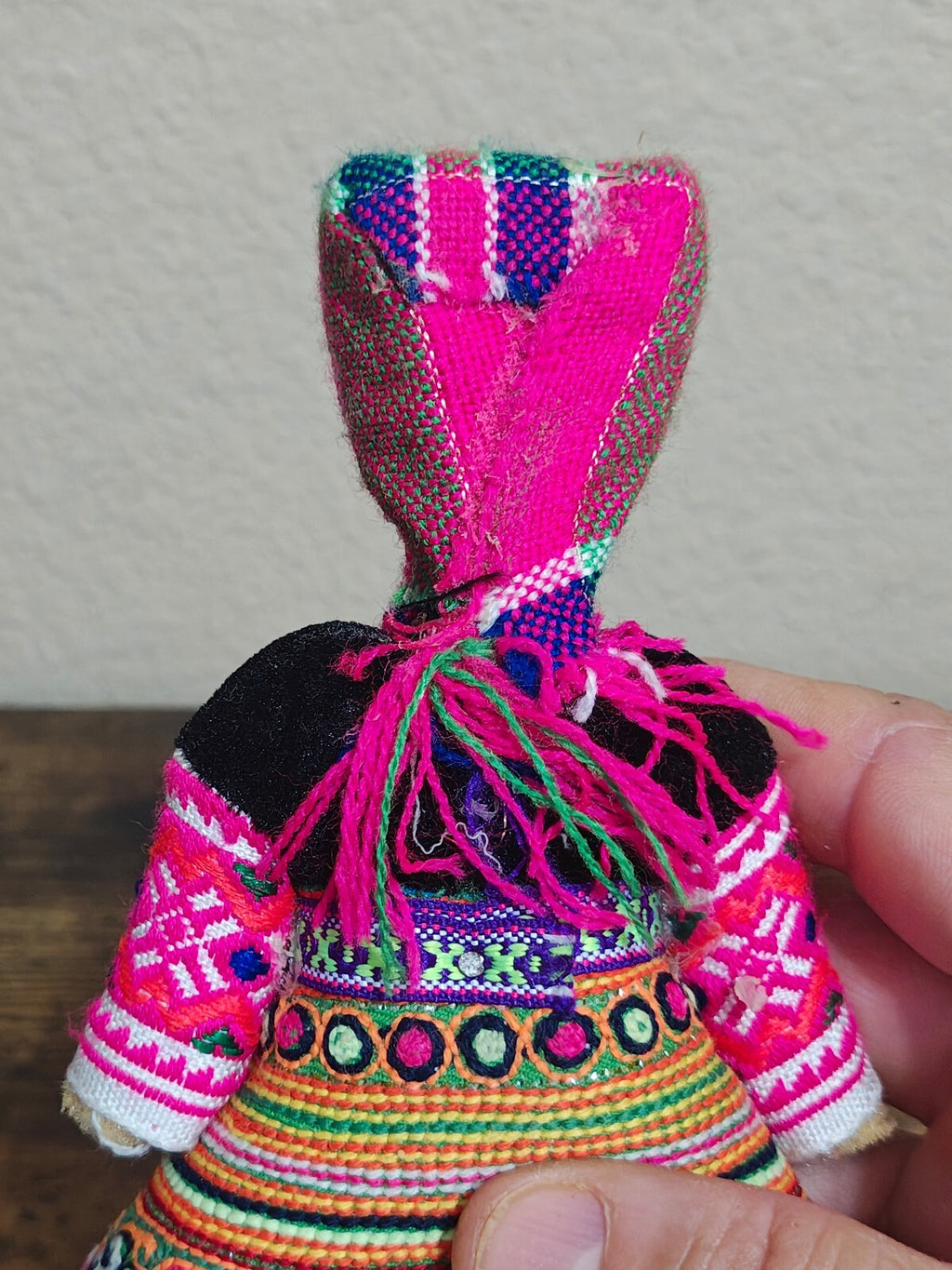 1970s Handmade Hmong Doll Folk Art In Traditional Dress