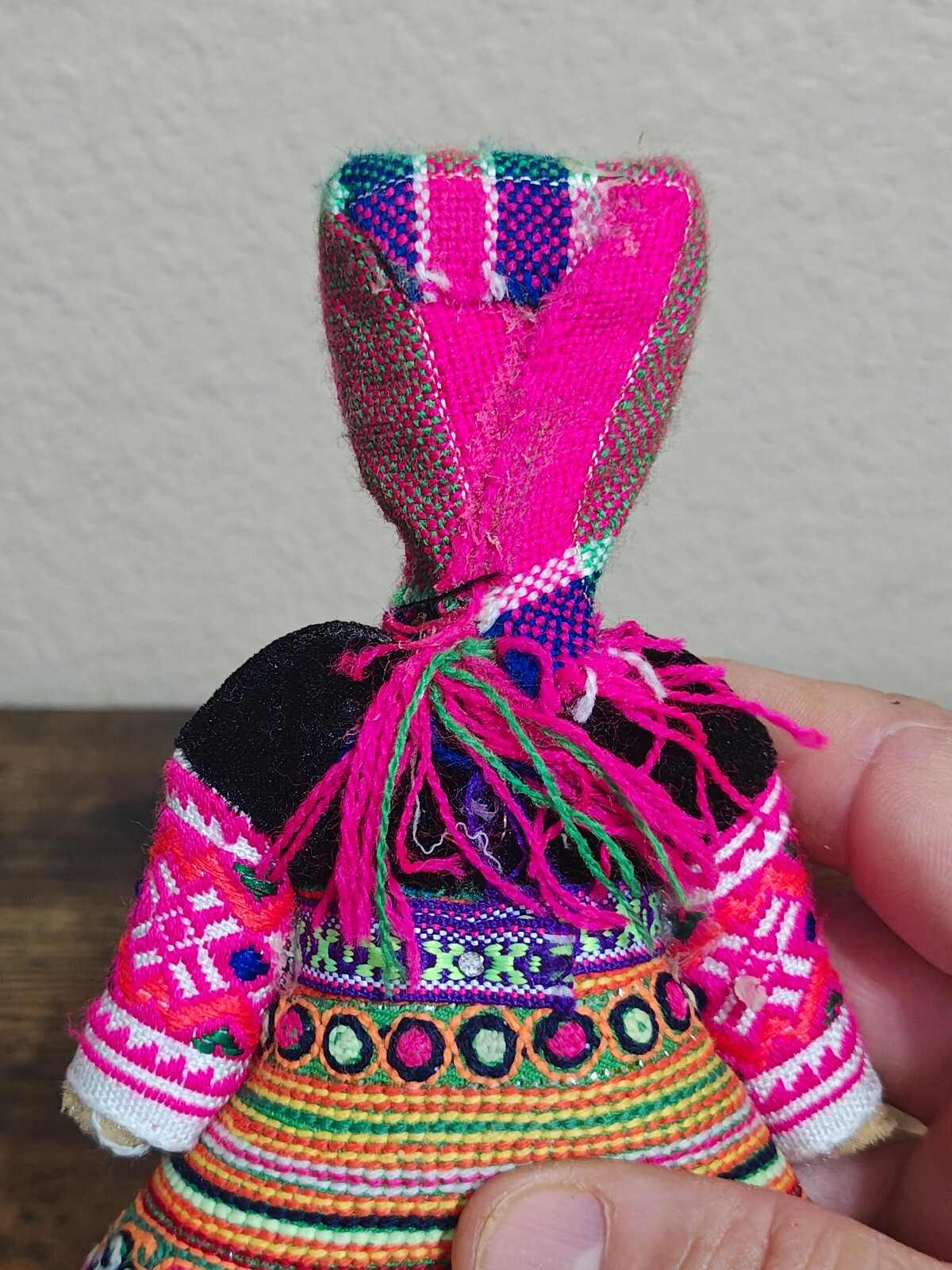 1970s Handmade Hmong Doll Folk Art In Traditional Dress
