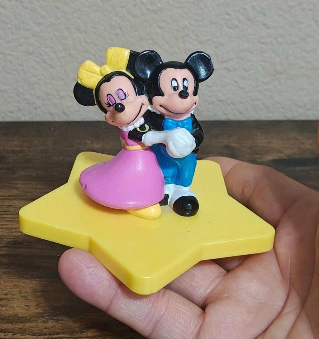 1980s Mickey & Minnie On Star Cake Topper/Figurine