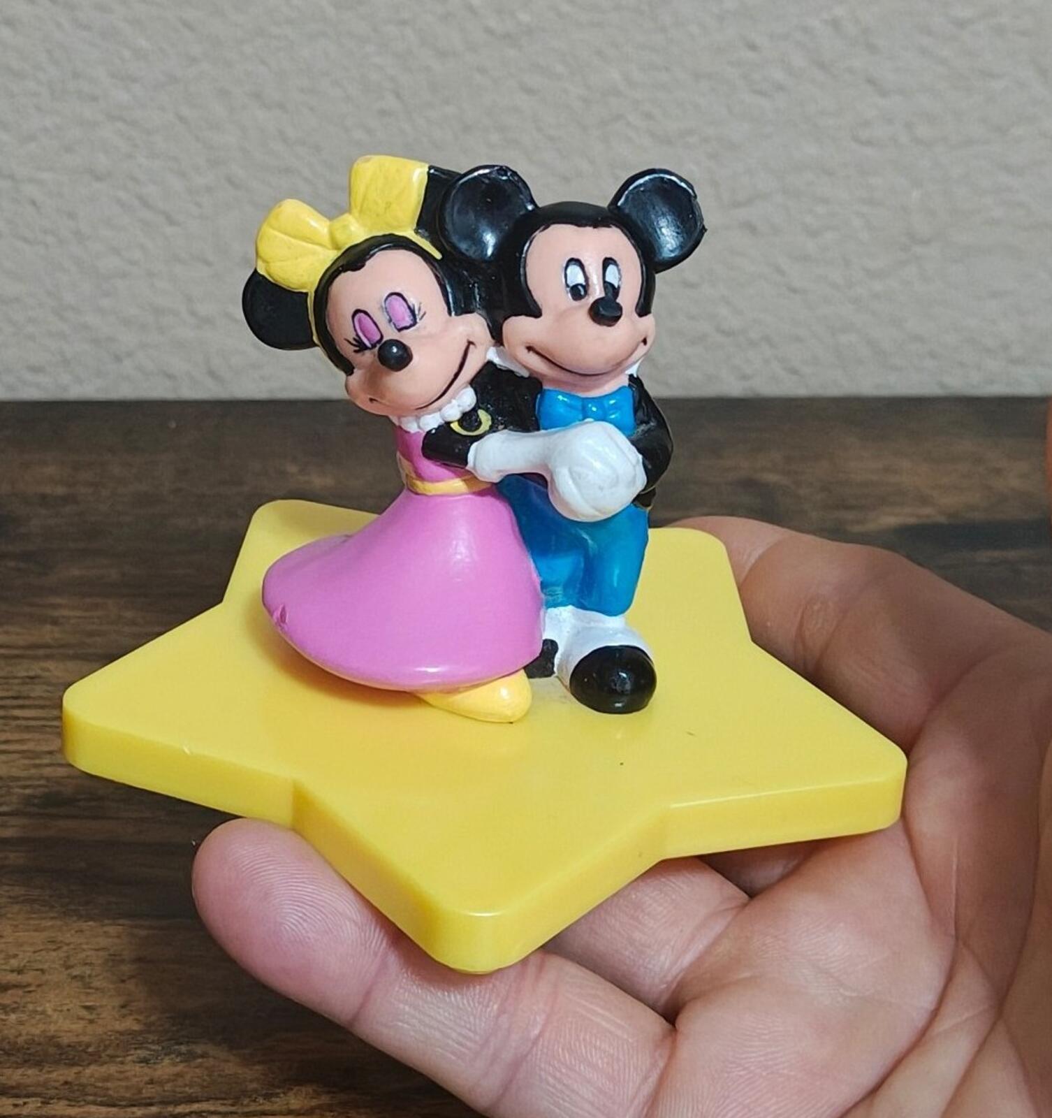 1980s Mickey & Minnie On Star Cake Topper/Figurine