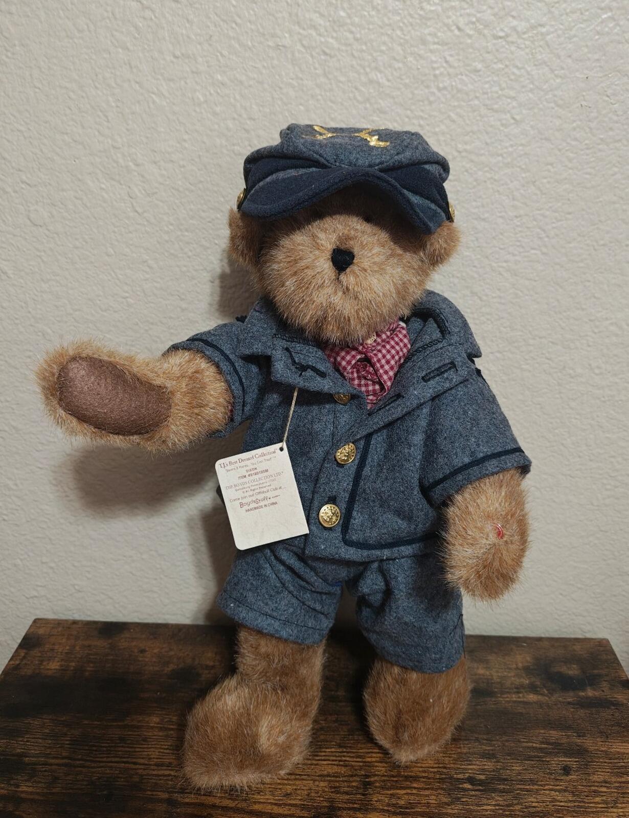 Early 2000s Rare Retired Boyds Bears Civil War Collection "Dixon" Bear Plush