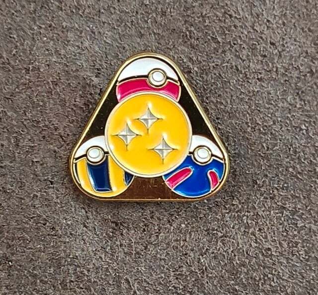 Dragon Ball & Pokemon Crossover Design Gold Tone Enamel Pin