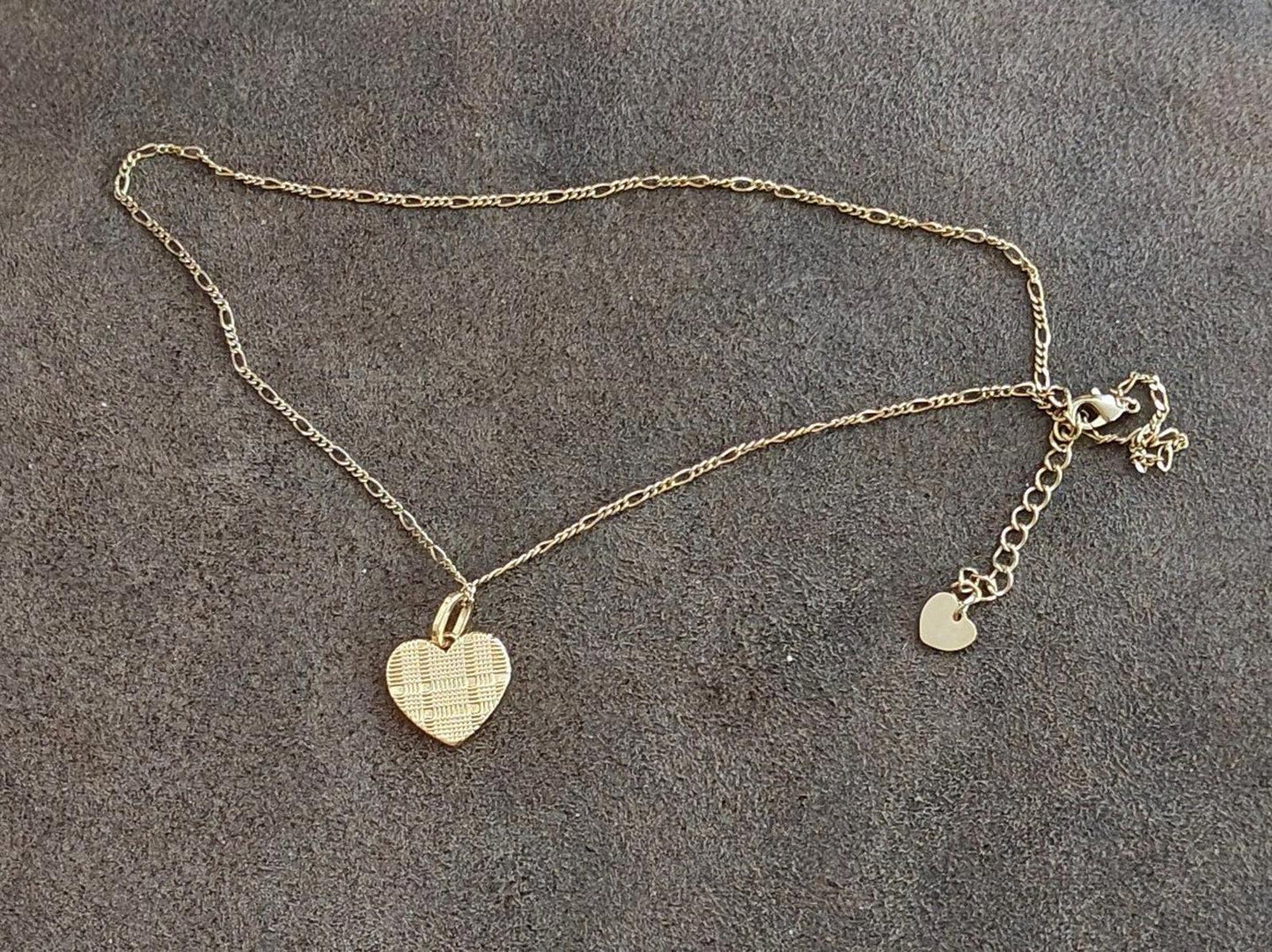 Heart Monogram Initial D Gold Tone Pendant Necklace
