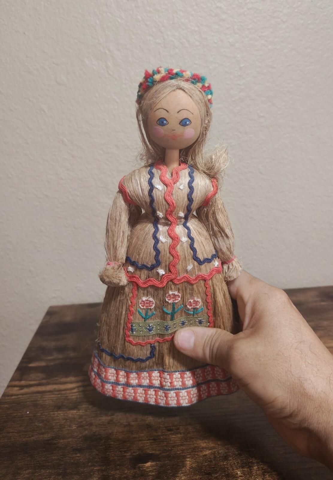 Vintage Handmade Belarus Russian Flax Folk Art Doll