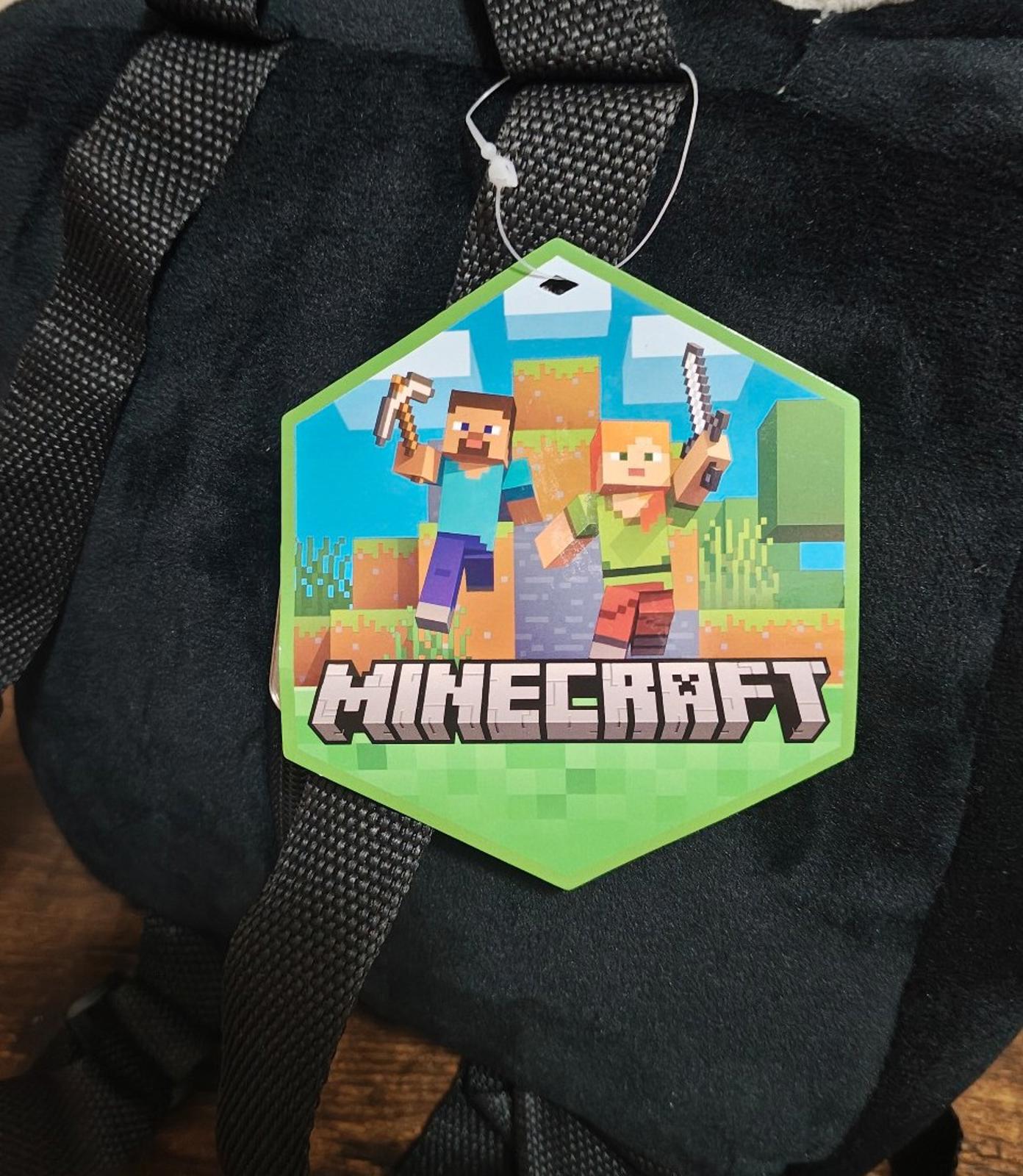 Minecraft Boys Ender 12.5" Black Plush  Backpack NWT