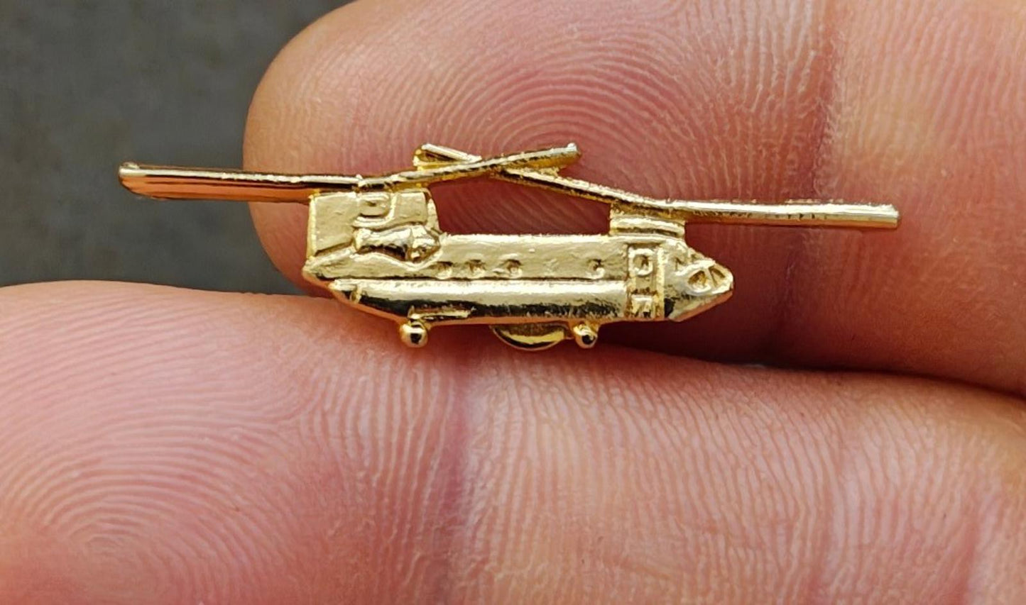 1980's CH-47 Chinook Helicopter Gold Tone Pin