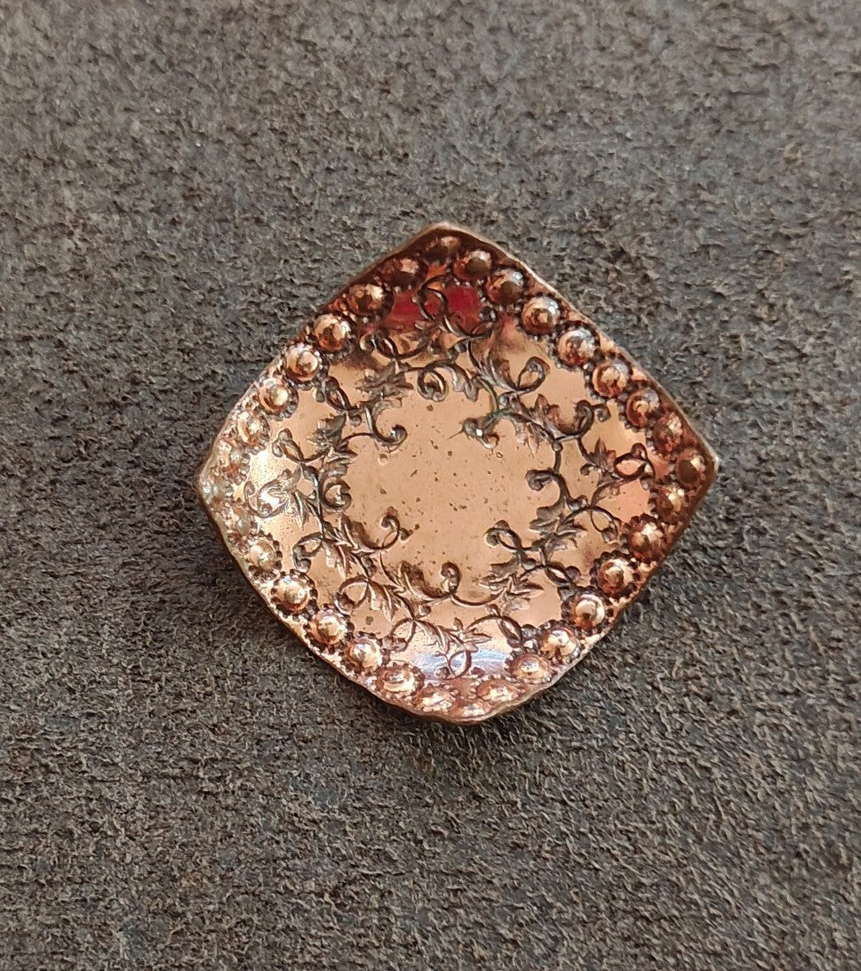 1950s/60s Signed Gret Barkin Hand Wrought Copper Brooch