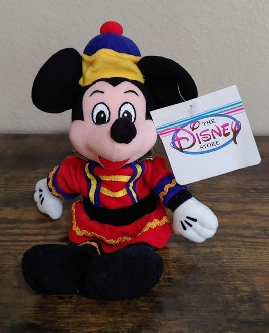1990's Nutcracker Mickey Mouse Beanbag 9" Plush Doll