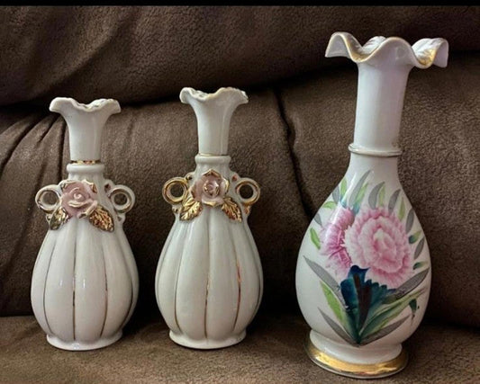 1950's Tilso and Nasco Japan Hand painted vases