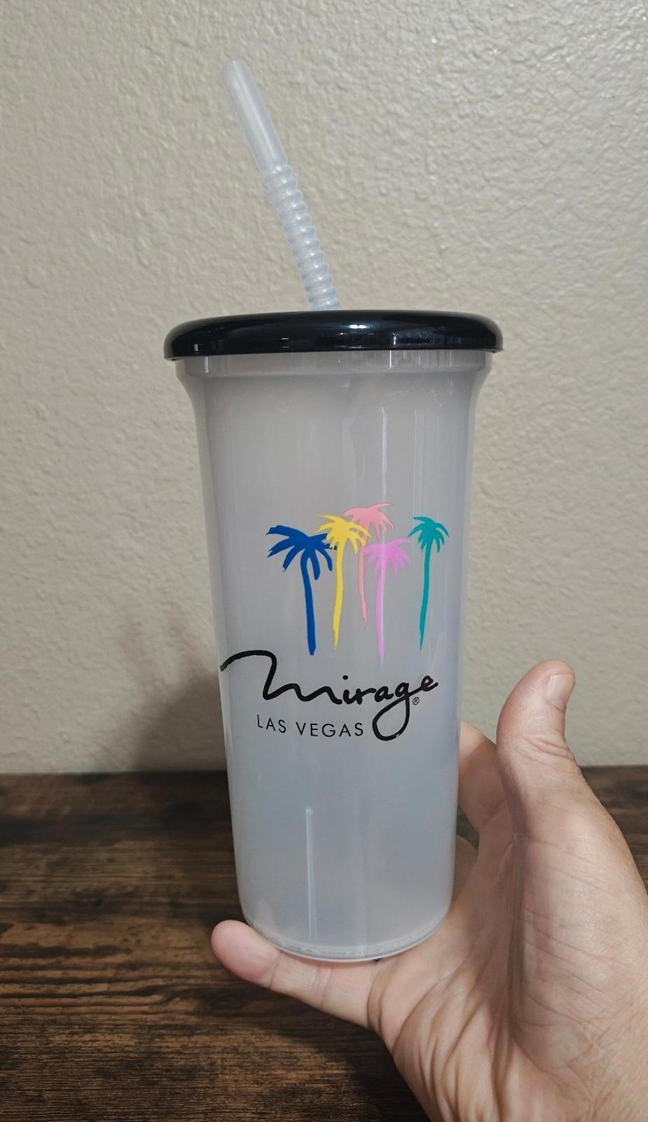 90's Las Vegas Mirage Resort Casino Palm Tree Drinking Cup Tumbler