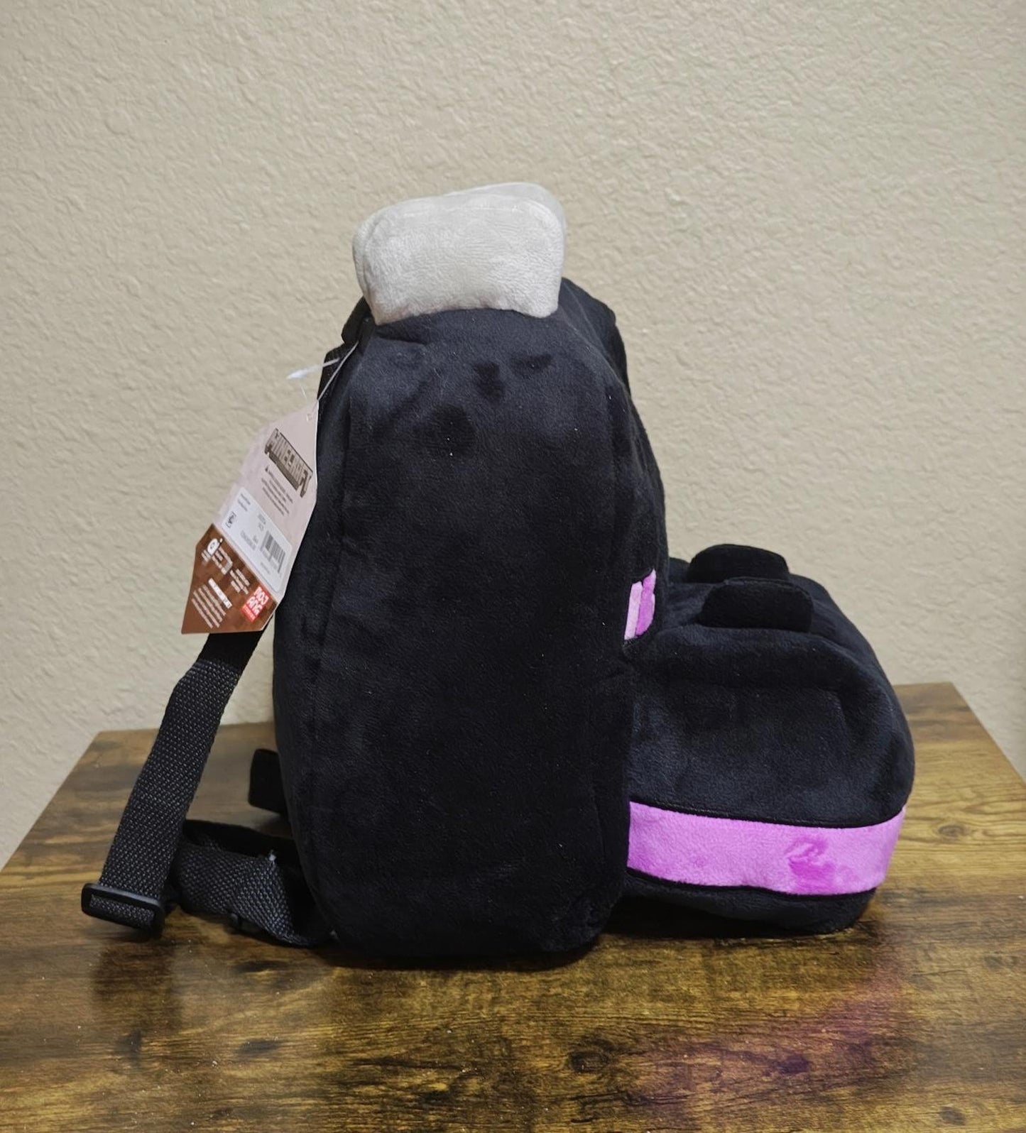 Minecraft Boys Ender 12.5" Black Plush  Backpack NWT