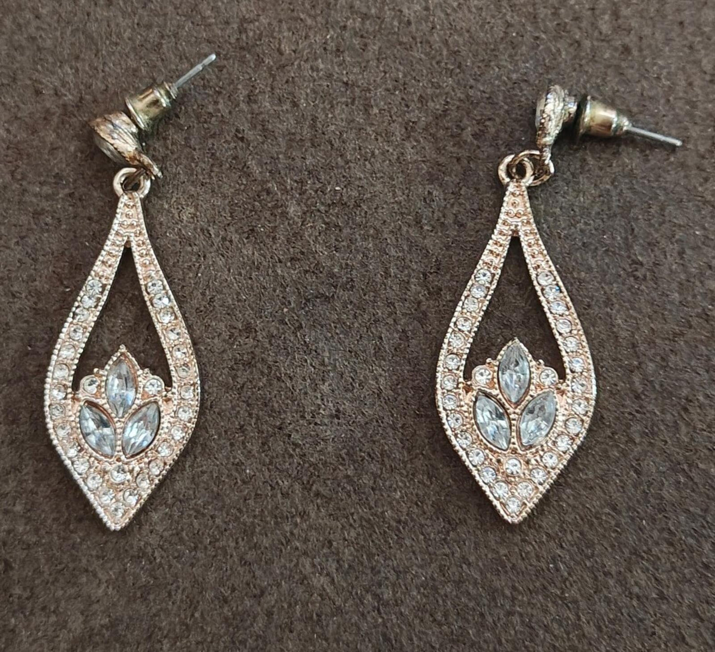 1980s/90s Set Of Crystal Paved Statement Bracelet & Pair Of Matching Earrings