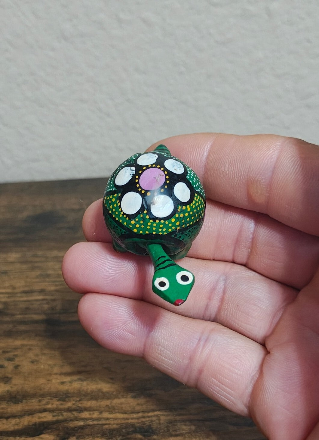 Hand-painted Mexican Folk Art Turtle Bobblehead Figurine