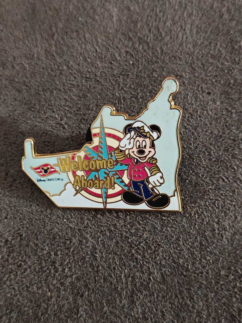 2008 Disney Cruise Line Gold Tone Enamel Pin Featuring Captain Mickey Mouse