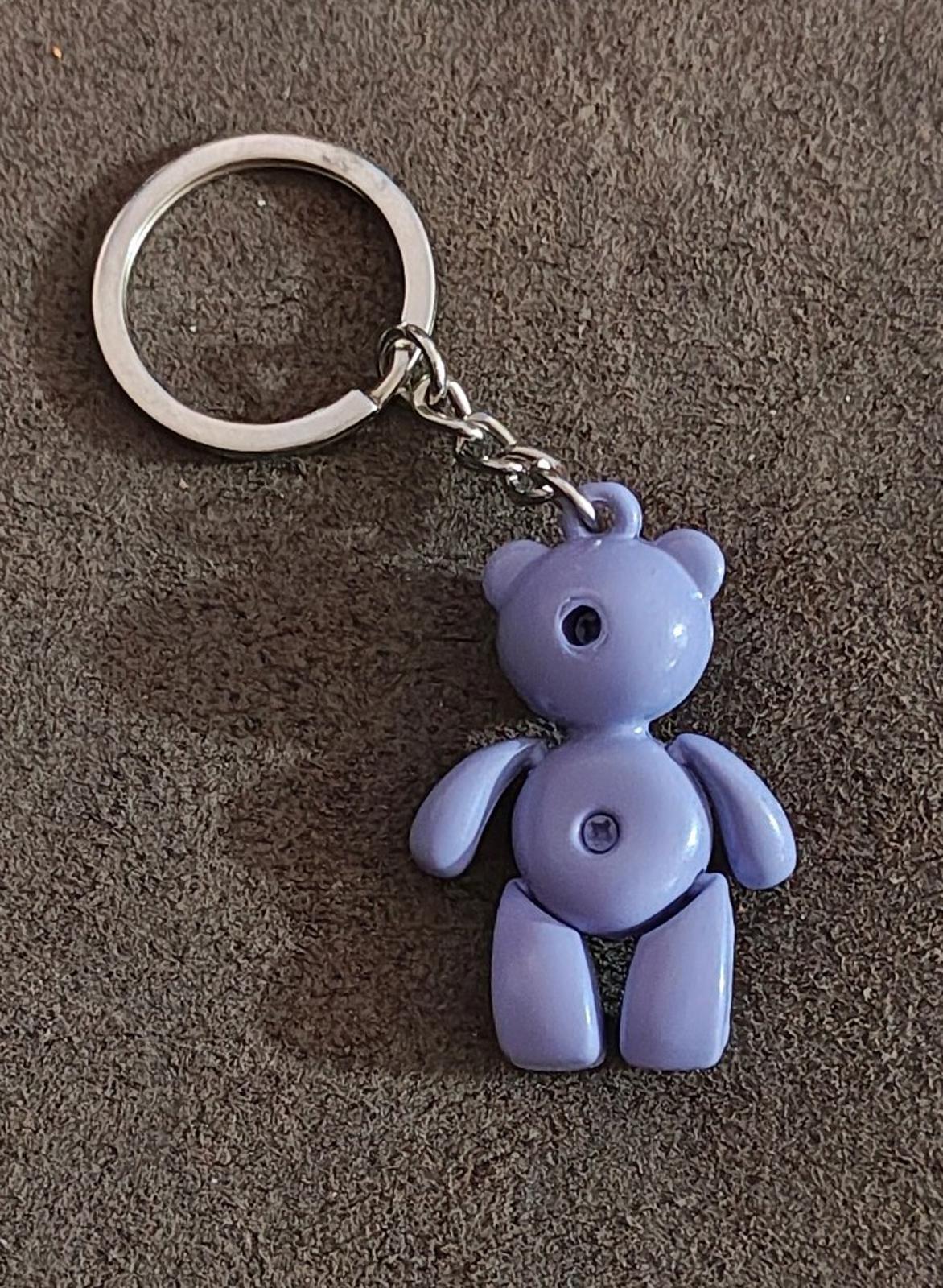 I Love NY Purple Teddy Bear Keychain With Movable Arms & Legs Keychai