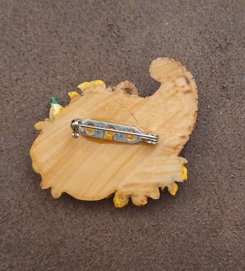1990s Fall Pumpkins & Gourds Resin Pin Brooch
