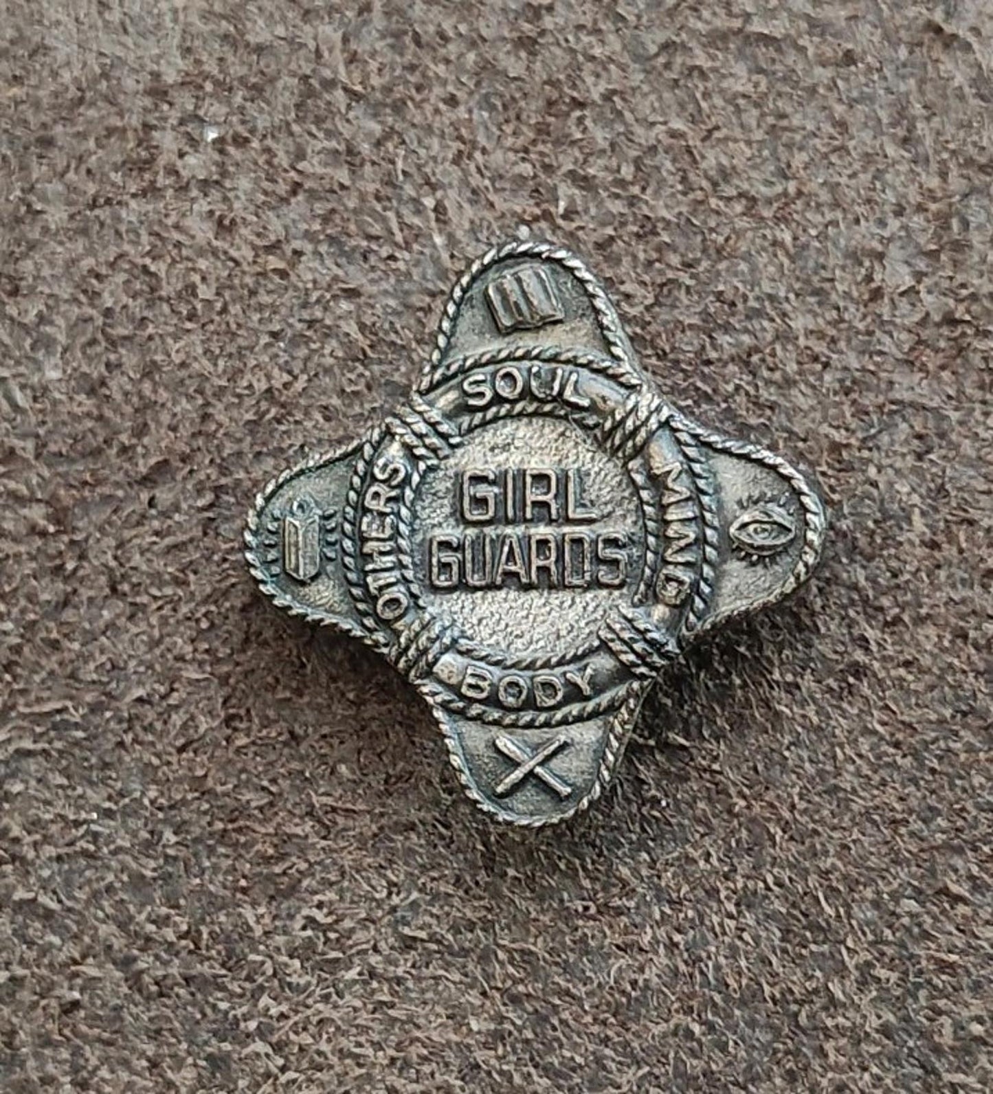 1920s/30s Vintage Salvation Army Girl Guards Membership Silver Tone Badge Pin