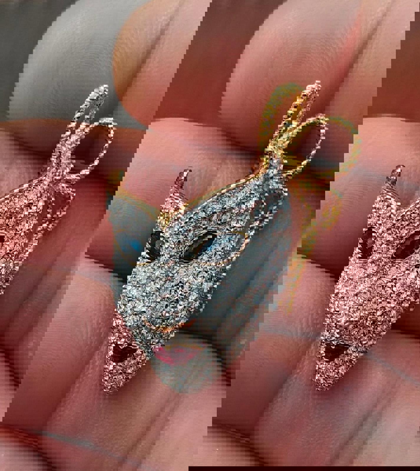 1990's Swarovski Mardi Gras Masquerade Mask Pave Crystals Brooch