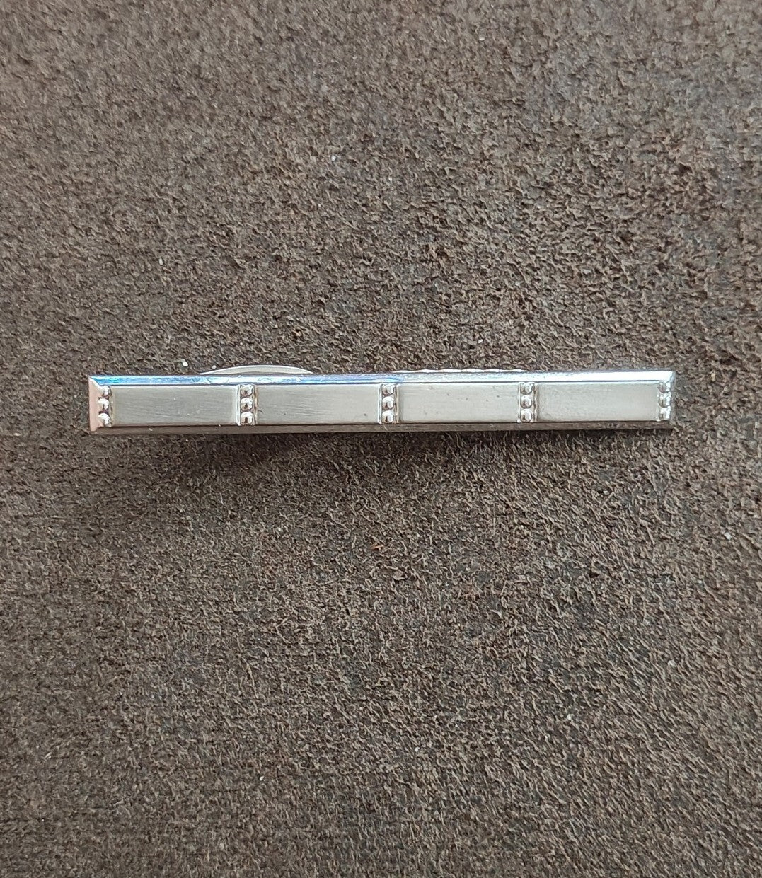 1950s/60s Hickok USA Silver Tone Modernist Panel Tie Bar Clip