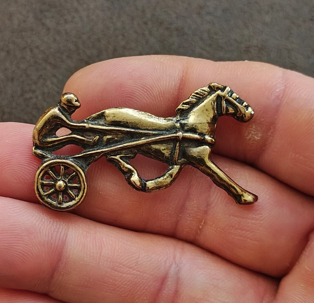 1950s/60s Brass Tone Horse & Rider Pin