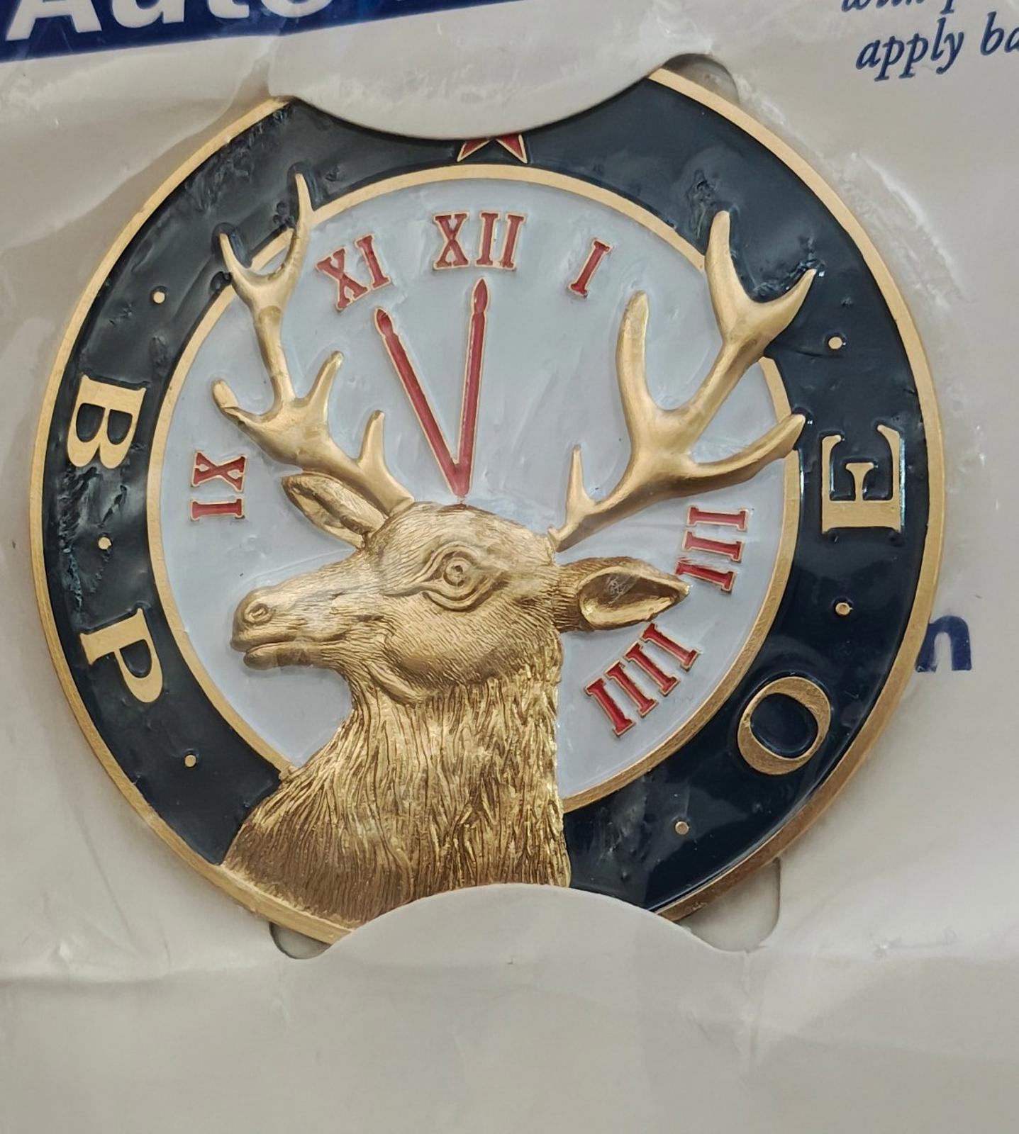 1970s/80s Benevolent and Protective Order of Elks (BPOE) Auto Emblem New Sealed
