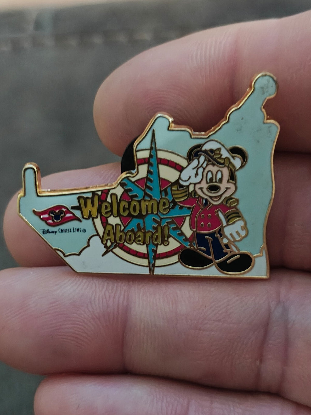 2008 Disney Cruise Line Gold Tone Enamel Pin Featuring Captain Mickey Mouse