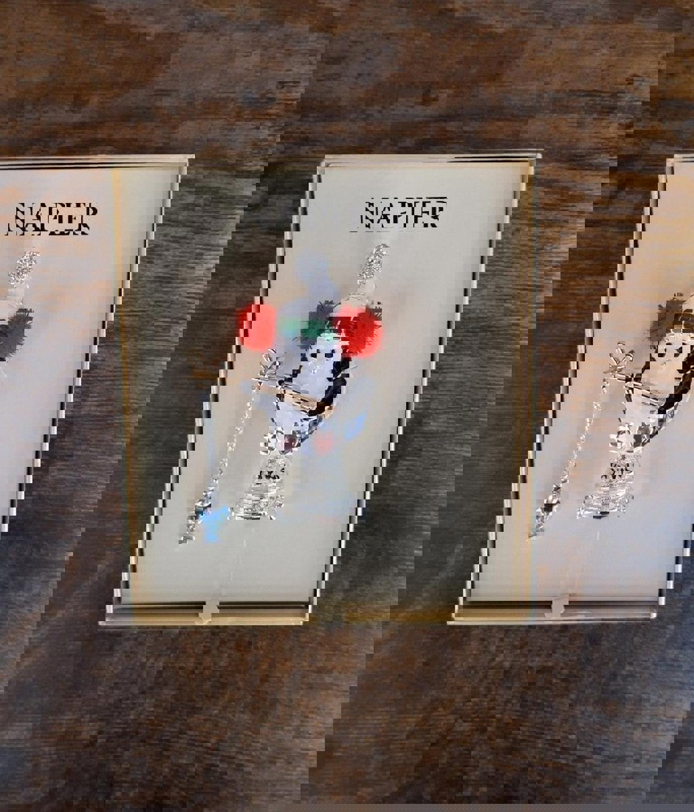 Super Cute Napier Silver Tone Enamel Elevated Fishing Penguin Pin New In Box.