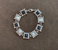 90s Premier Designs Pyramid Cut Moonglow/Cat's Eyes Stones Bracelet