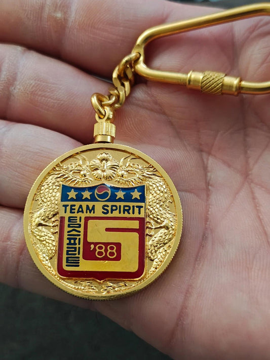 1988 Team Spirit Military Keychain Presented by Pres of Rep of Korea