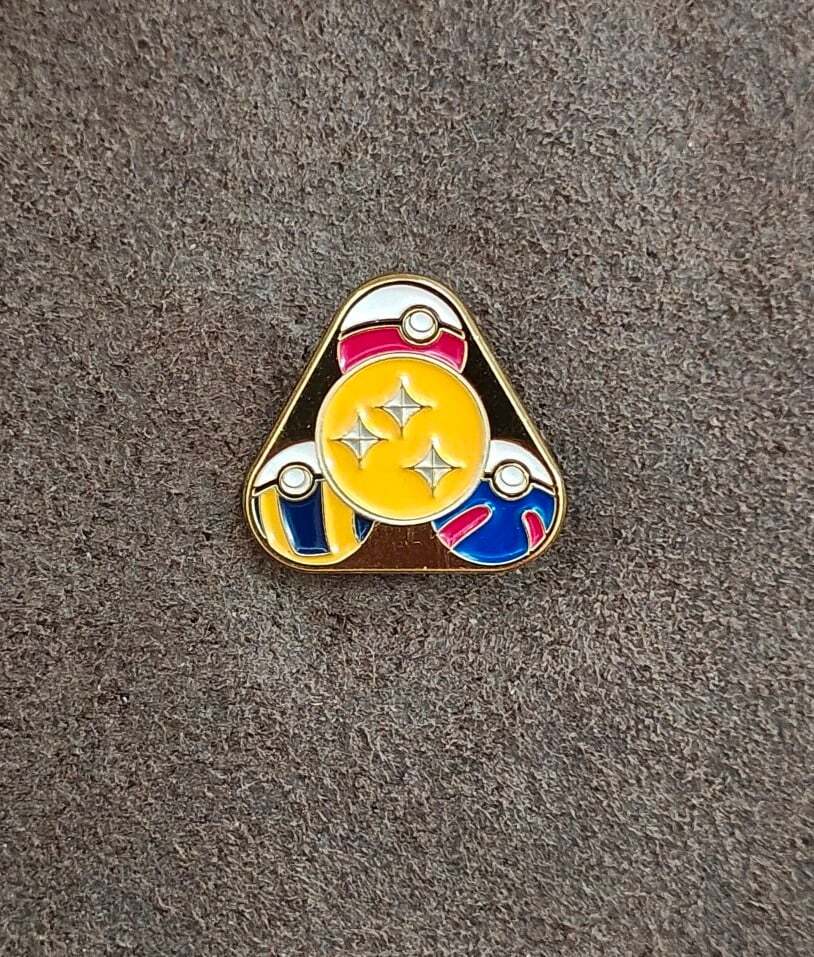 Dragon Ball & Pokemon Crossover Design Gold Tone Enamel Pin