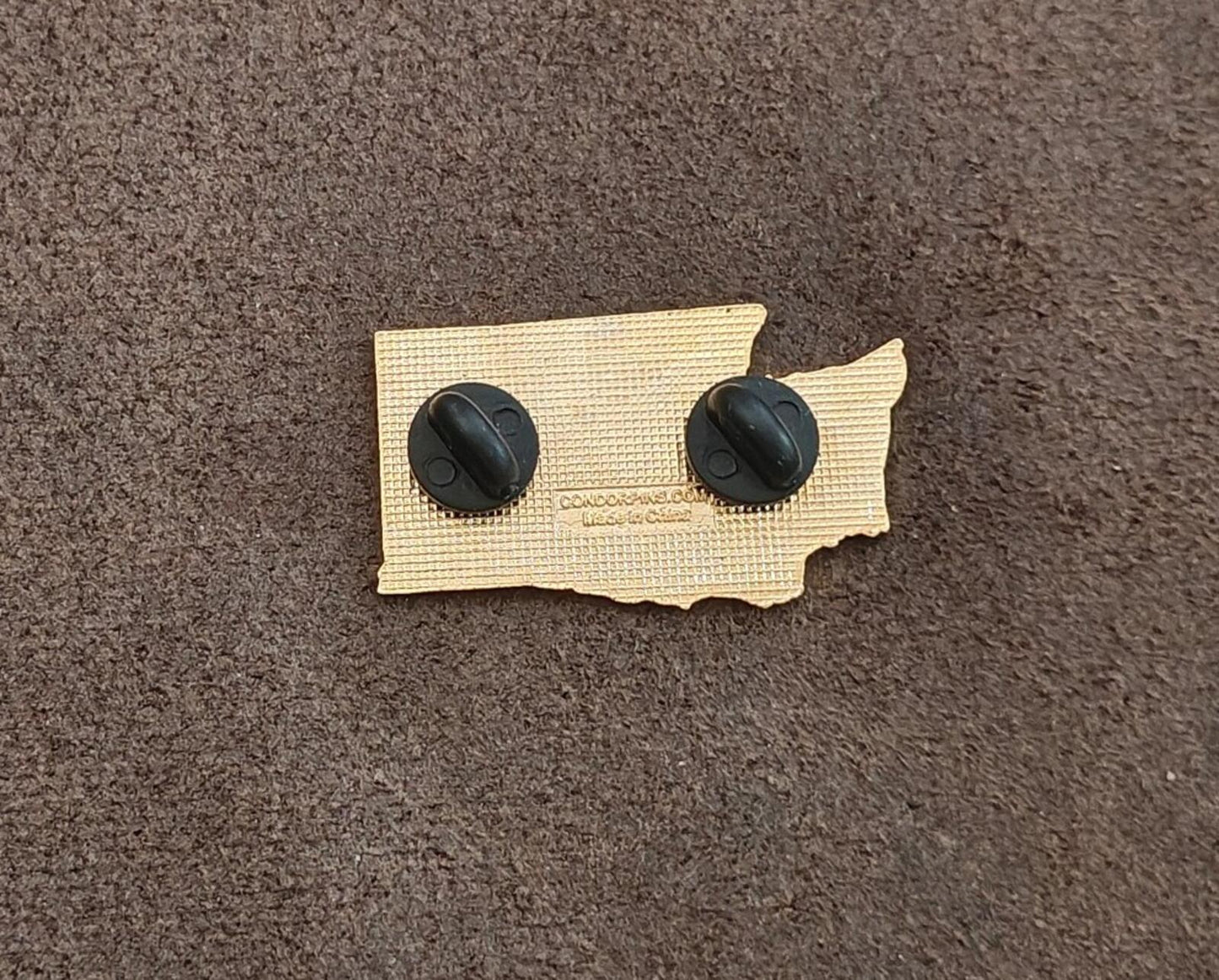 1990s American State Of Washington Gold Tone Green Enamel Pin