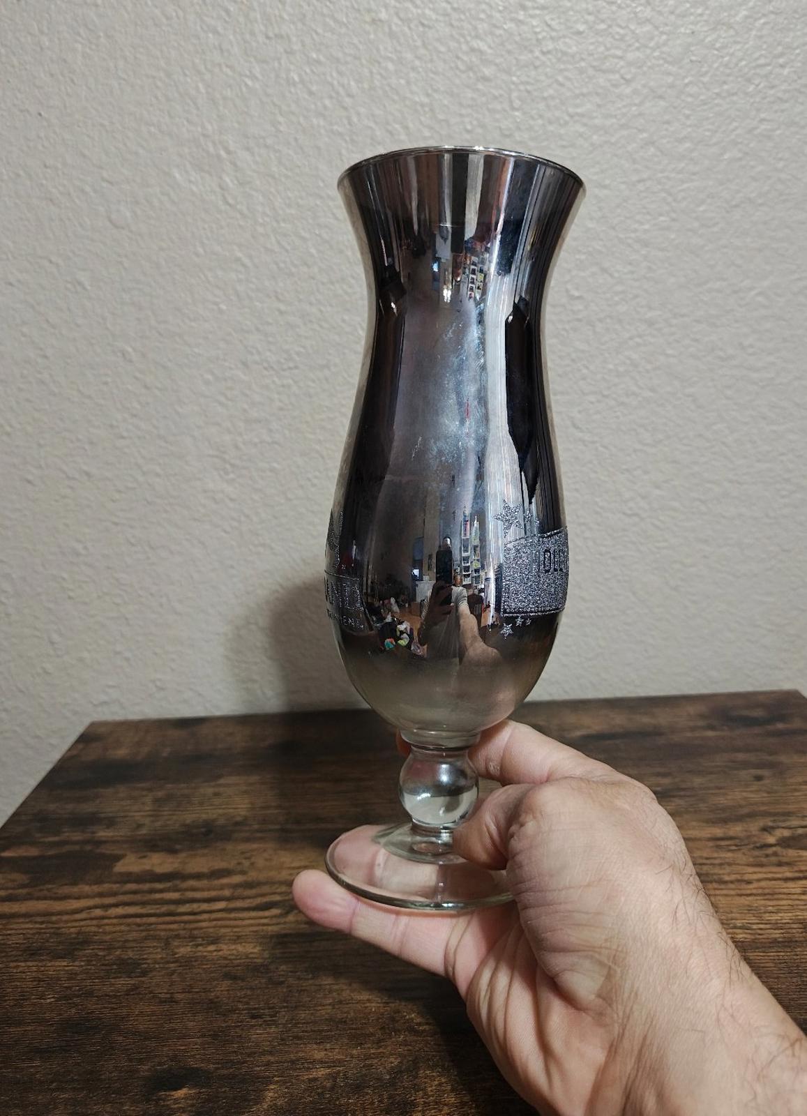 1990's Mirrored MGM Grand Hollywood Las Vegas Goblet/Hurricane Glass