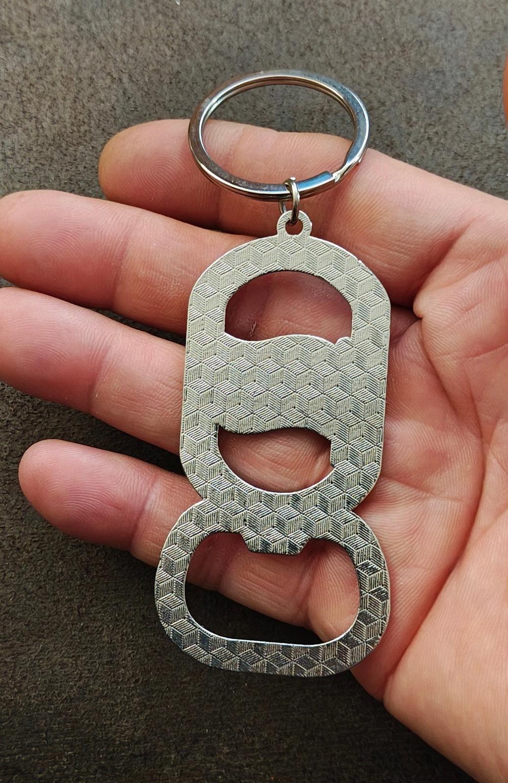 Sturdy Dominican Republic Flag Silver Tone Beer Bottle Opener Keychain