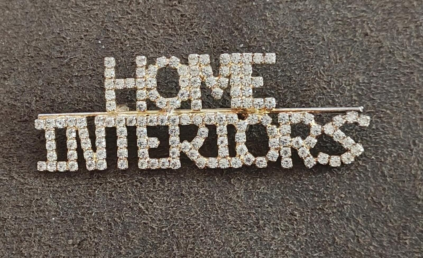 1980s Home Interiors & Gifts Rhinestone Gold Tone Brooch